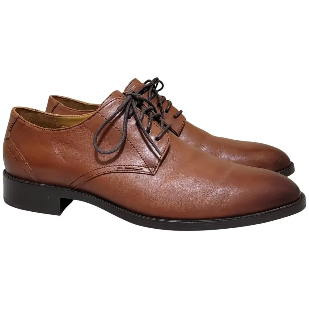 Cole Haan Men Hawthorne Plain Toe Dress Oxford Size US 13M British Tan Leather